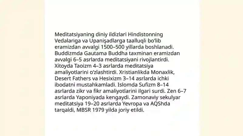 Meditatsiya va e'tiqod 3
