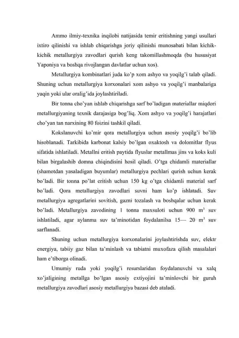 Markaziy Osiyo metalurgiya sanoati. 3