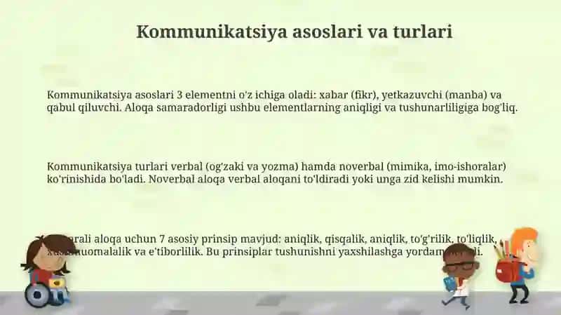 Shaxsni muloqot usullariga o'rgatish 3