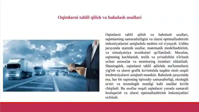 Yuk oqimlarini optimallashtirish 3