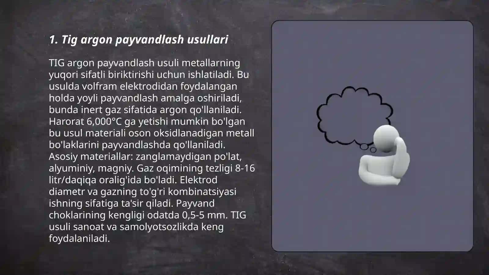 Tig argon payvandlash usullari 3