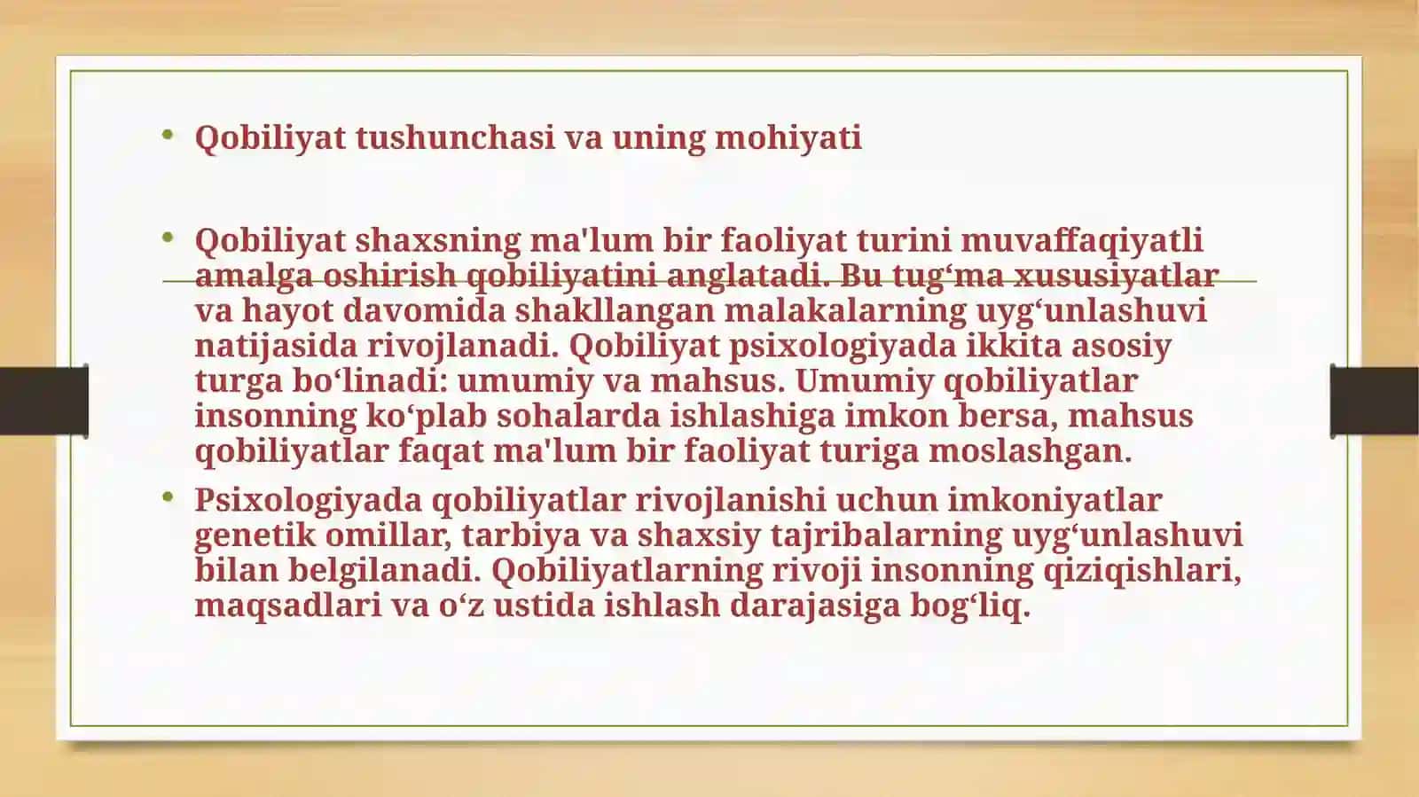 UMUMIY VA MAHSUS QOBILIYATLAR 3
