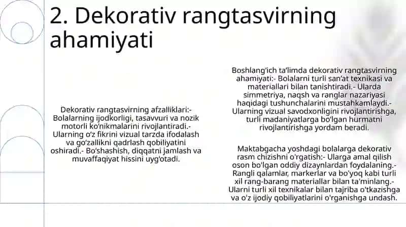 Dekorativ Rasm Chizishga O'Rgatish 3