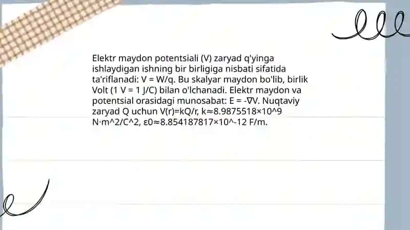 Elektr maydon potentsiali 3