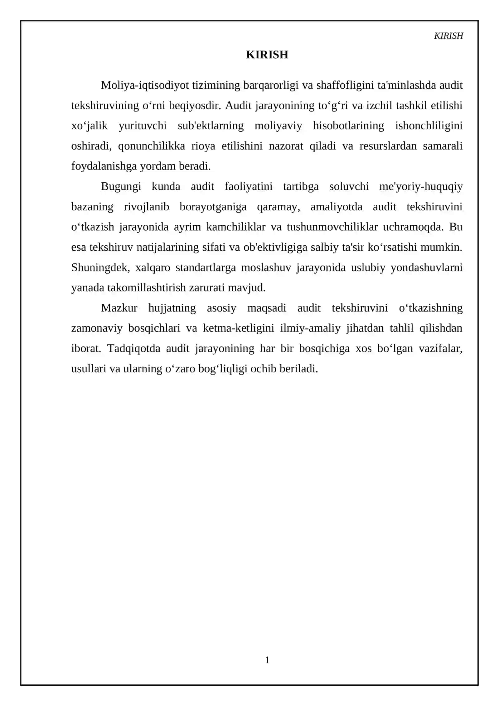 Audit tekshiruvini o’tzkazish ketma-ketligi 3