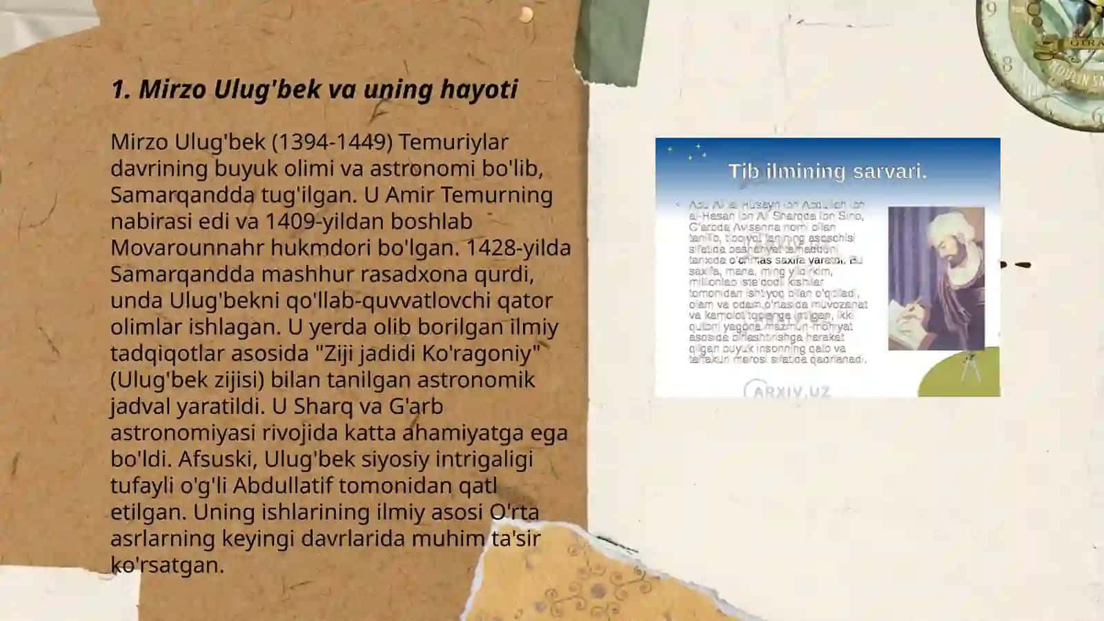 Mirzo Uluģbekning matematikaga qòshgan hissasi 3