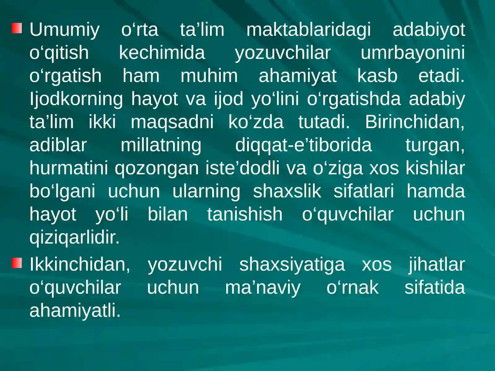 Ijodkor umr yo’lini o’rgatish metodikasi 3