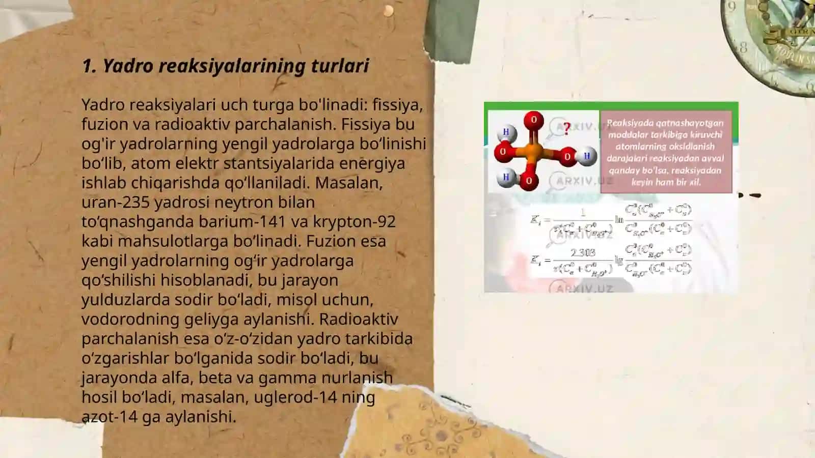 Yadro reaksiyalari va unga oid mashqlar 3