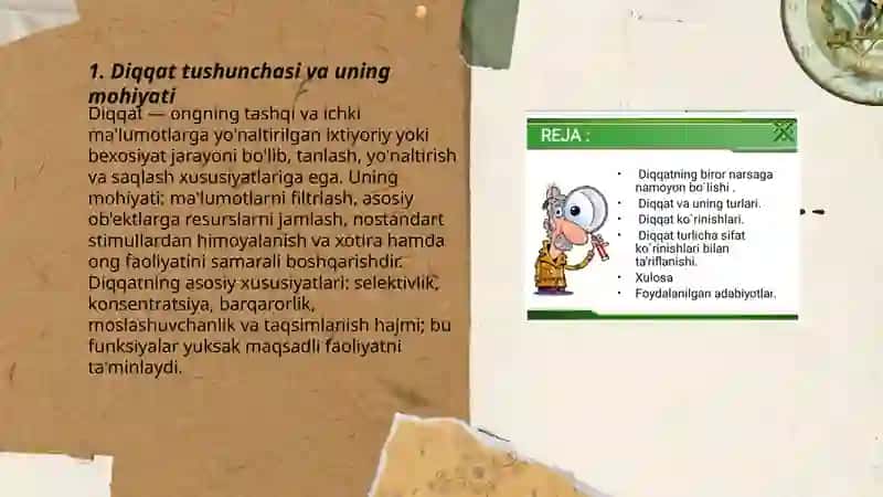 Diqqat turlari va funksiyalari 3