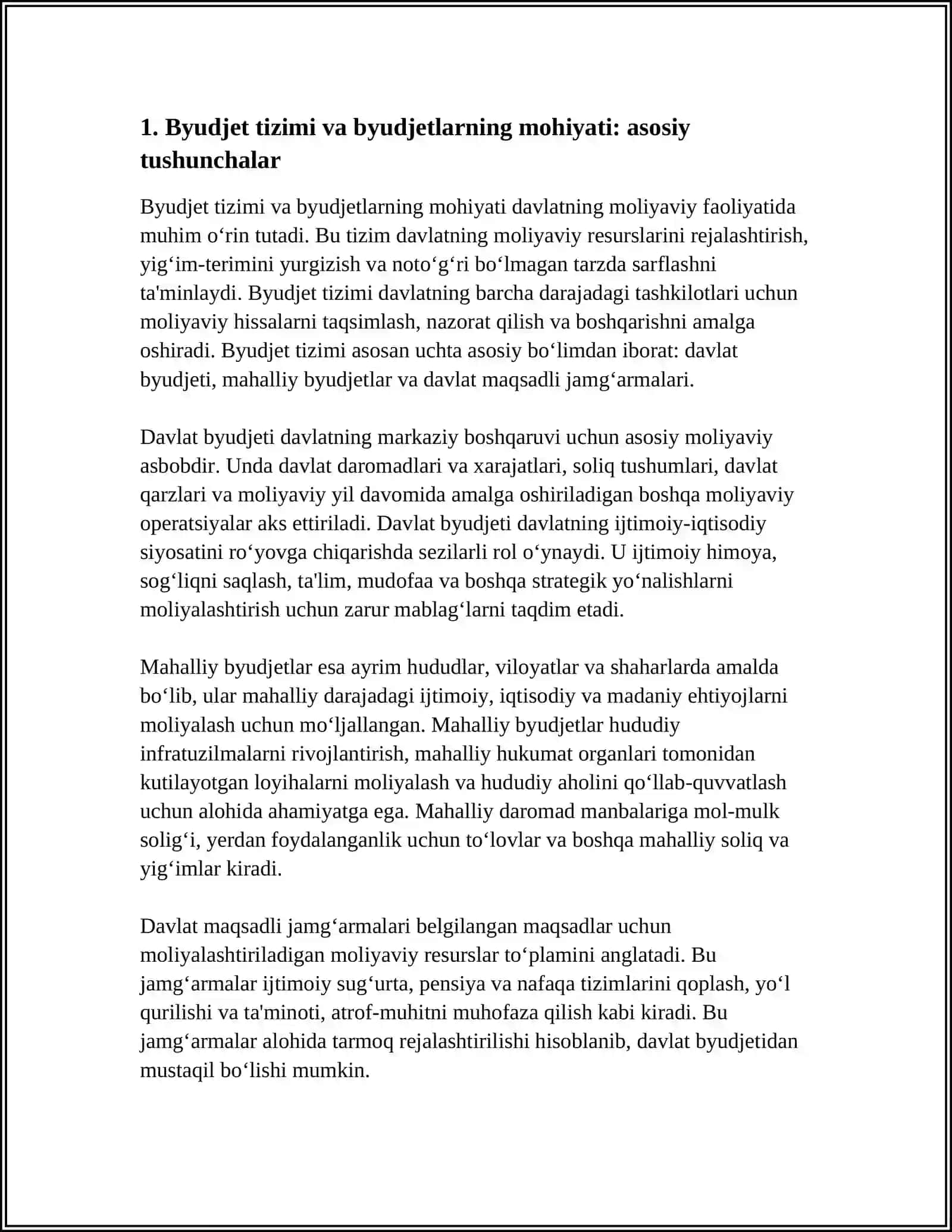 BYUDJET TIZIMI BYUDJETLARINING MOHIYATI 3