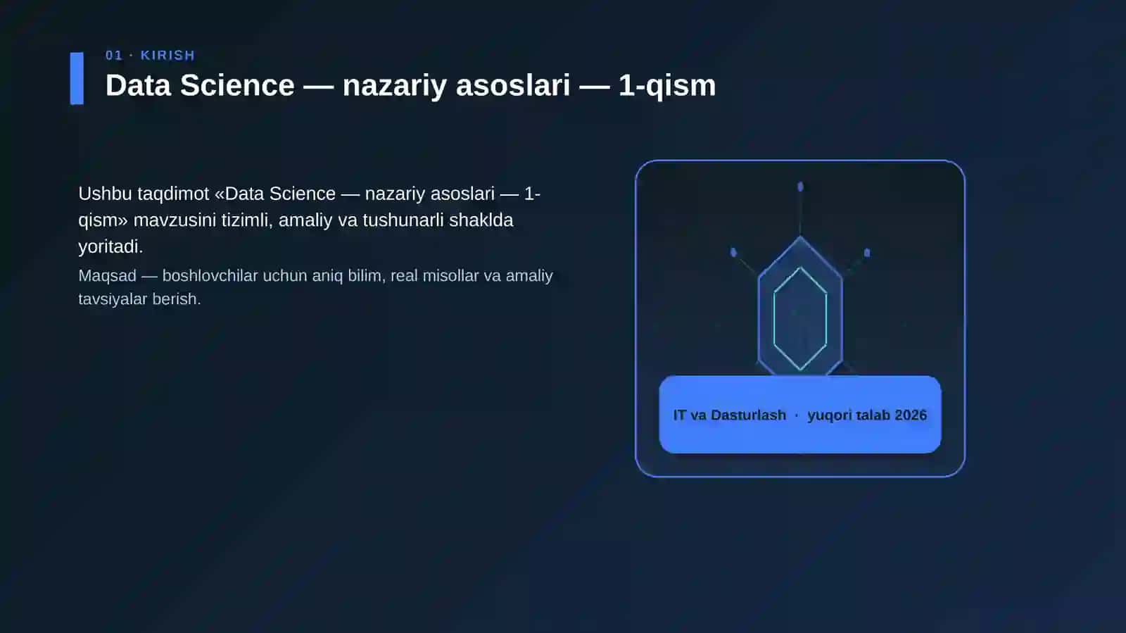 Data Science — nazariy asoslari — 1-qism 3
