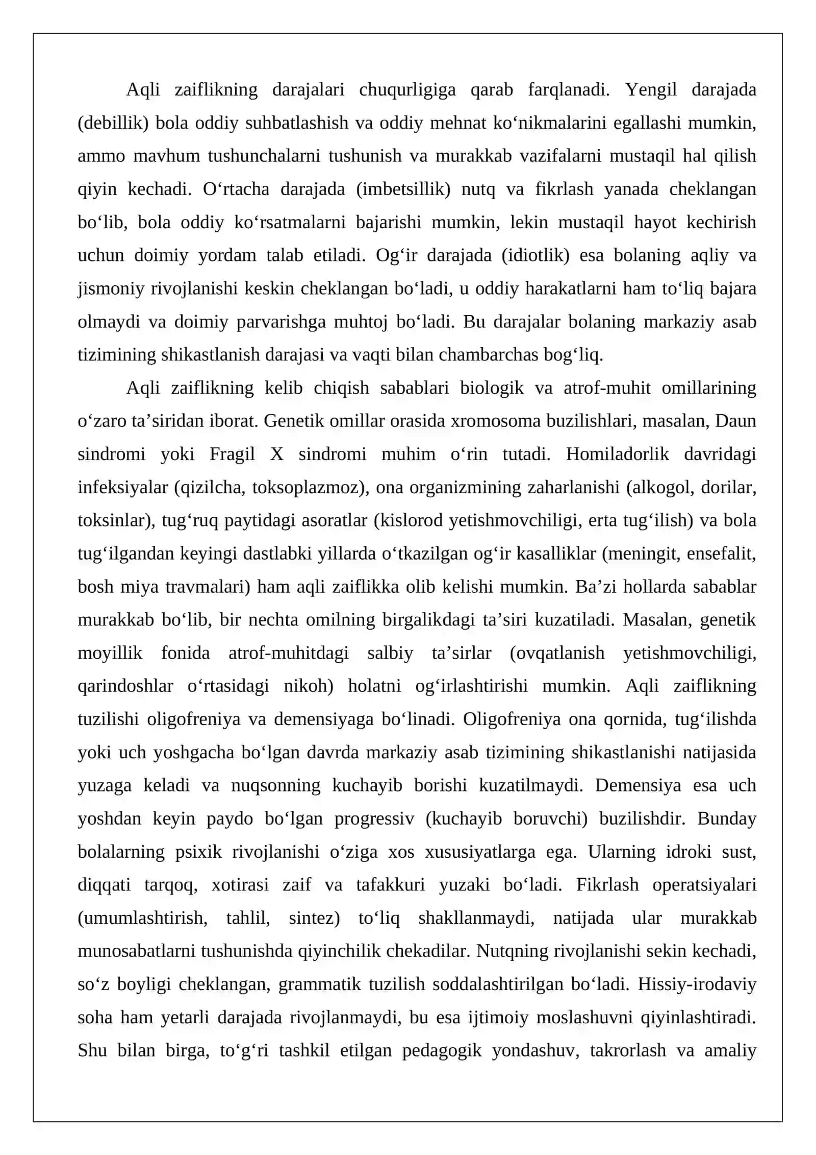 Aqli zaif bolalar oliy asab faoliyatining xususiyatlari 3