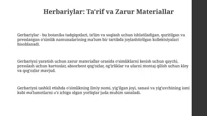 Gerbariy tayyorlash va tayyorlash usullari 3