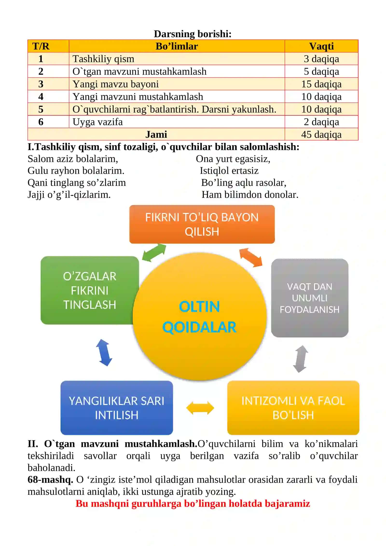 Kelishiklar mavzusidagi  4-sinf Ona tili  fanidan dars ishlanmasi 3