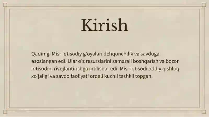 Qadimgi Misrdagi iqtisodiy g’oyalar 3