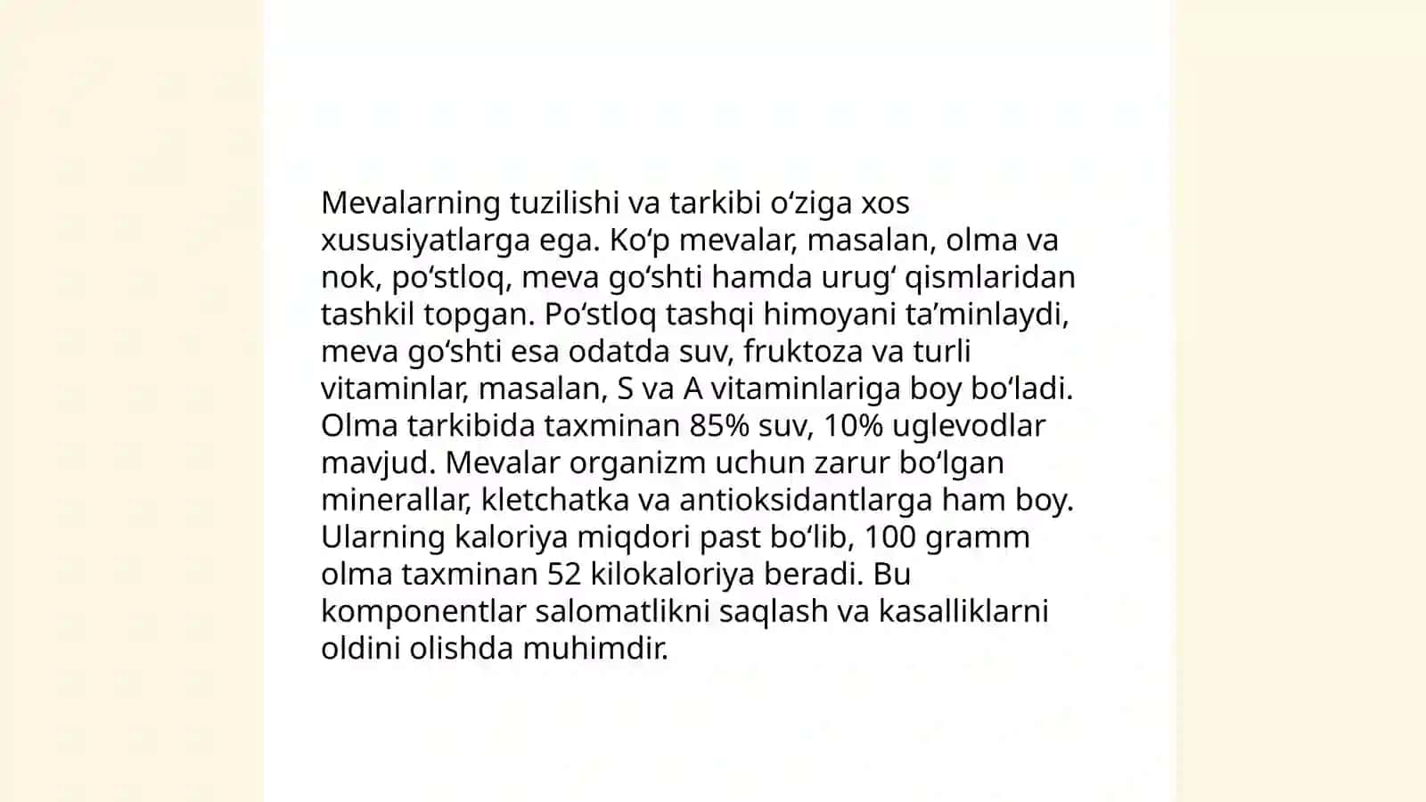 Mevalarning tuzulishi va tarkibi 3