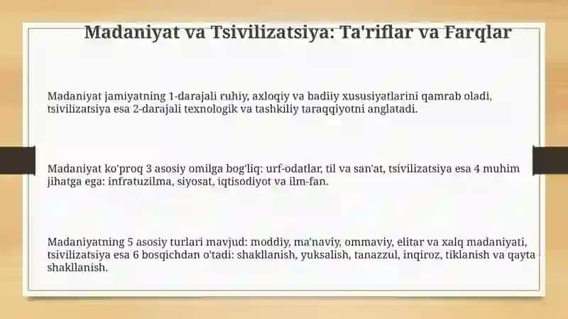 Madaniyat va sivilizatsiya 3