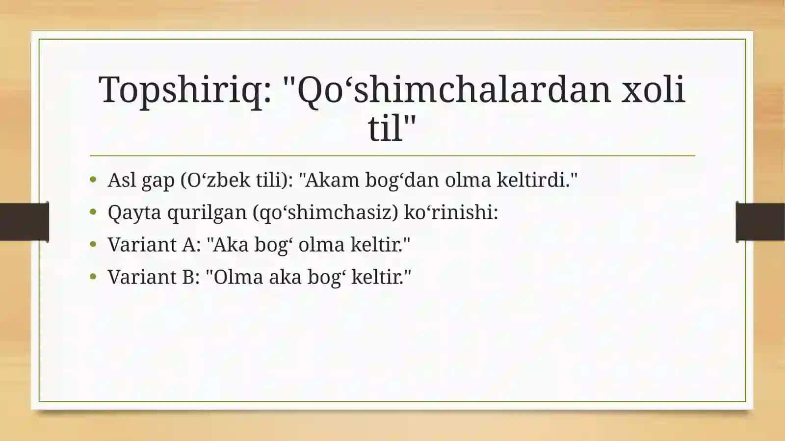 O‘zak (ajratuvchi yoki izolyatsiyalovchi) tillar 3
