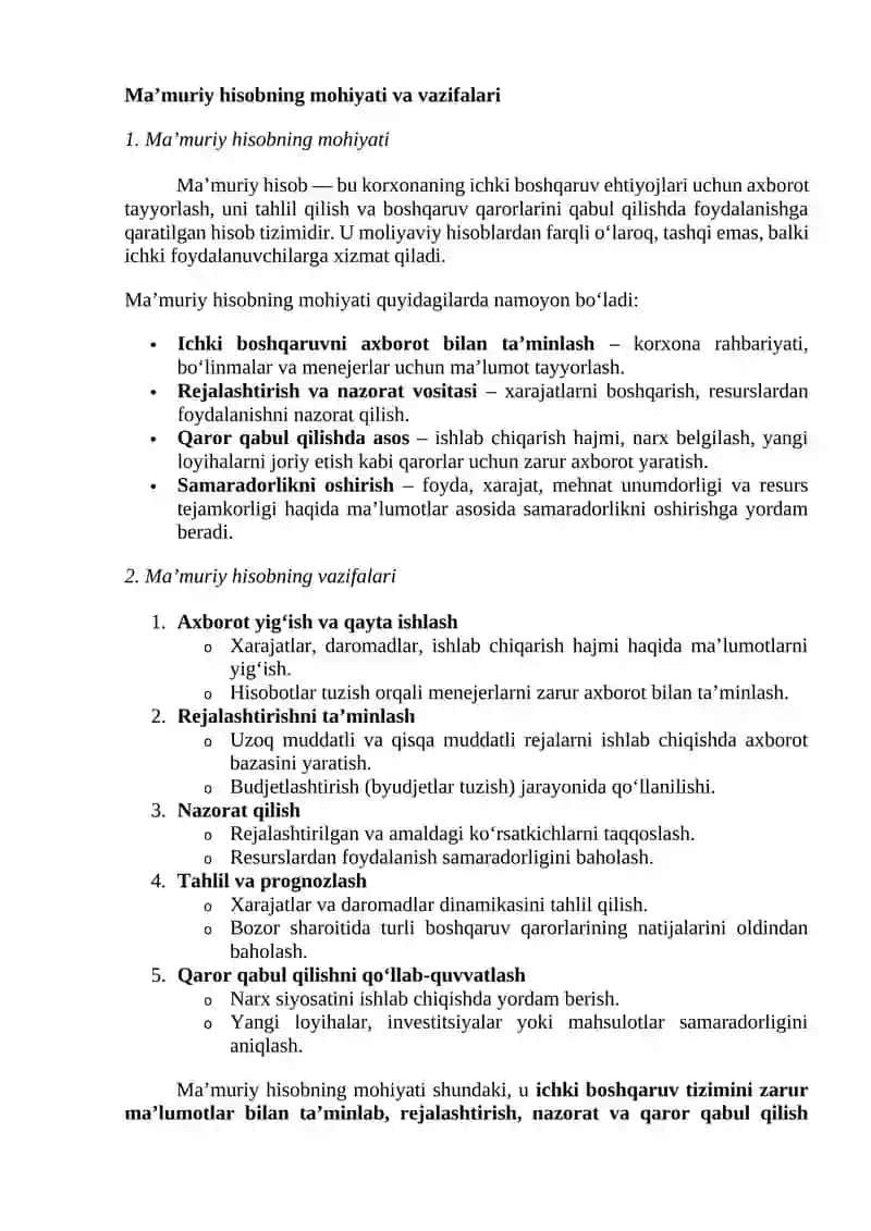 Ma’muriy hisob va ish yuritish fanining predmeti va vazifalari 3