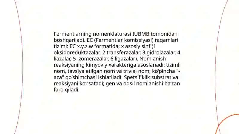 Fermentlarning nomenklaturasi 3