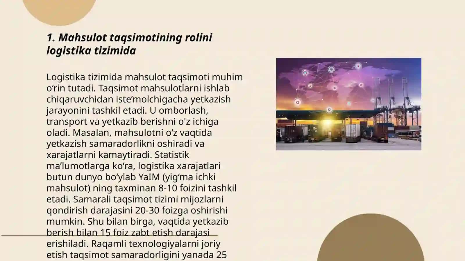 Mahsulotlarni logistika tizimida taqsim etish 3