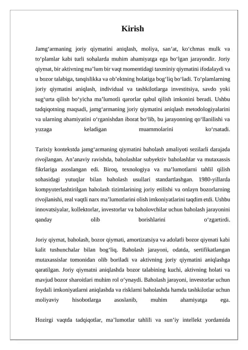 Jamg'armaning Joriy Qiymatini Aniqlash 3