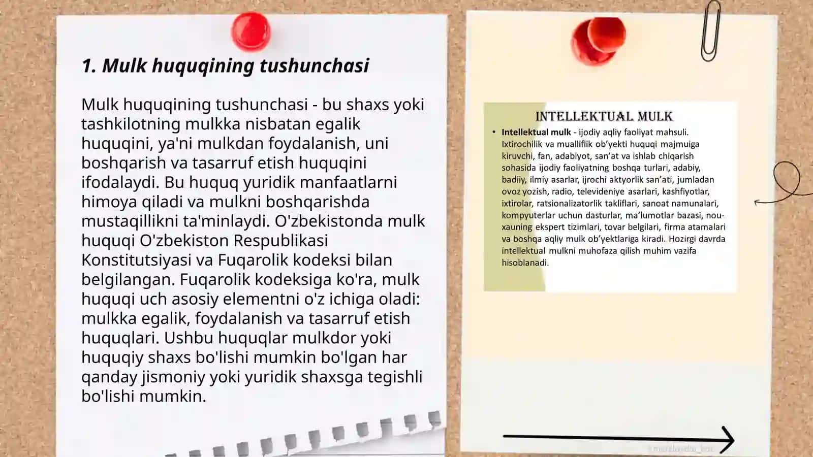 Tabiy resurslarga nisbatan mulk huquqi 3