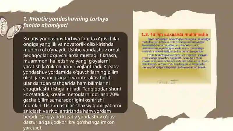 Kreativ yondashuvning tarbiya fanida ahamiyati 3