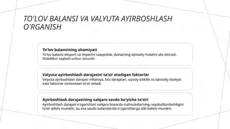 Toʻlov balansi.Valyuta kursi 3