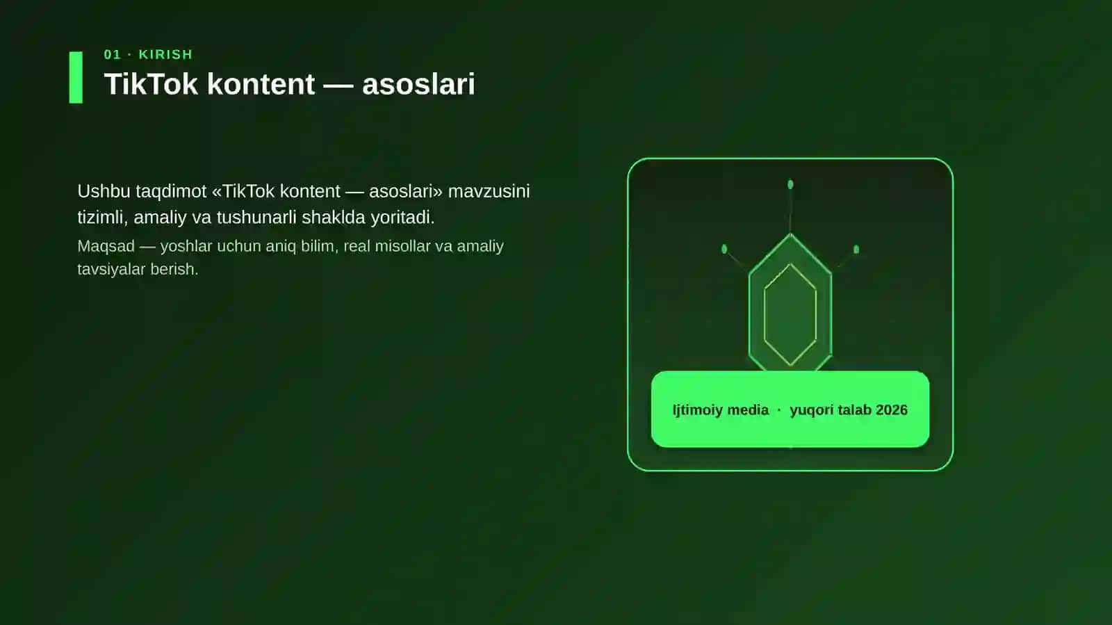 TikTok kontent — asoslari 3