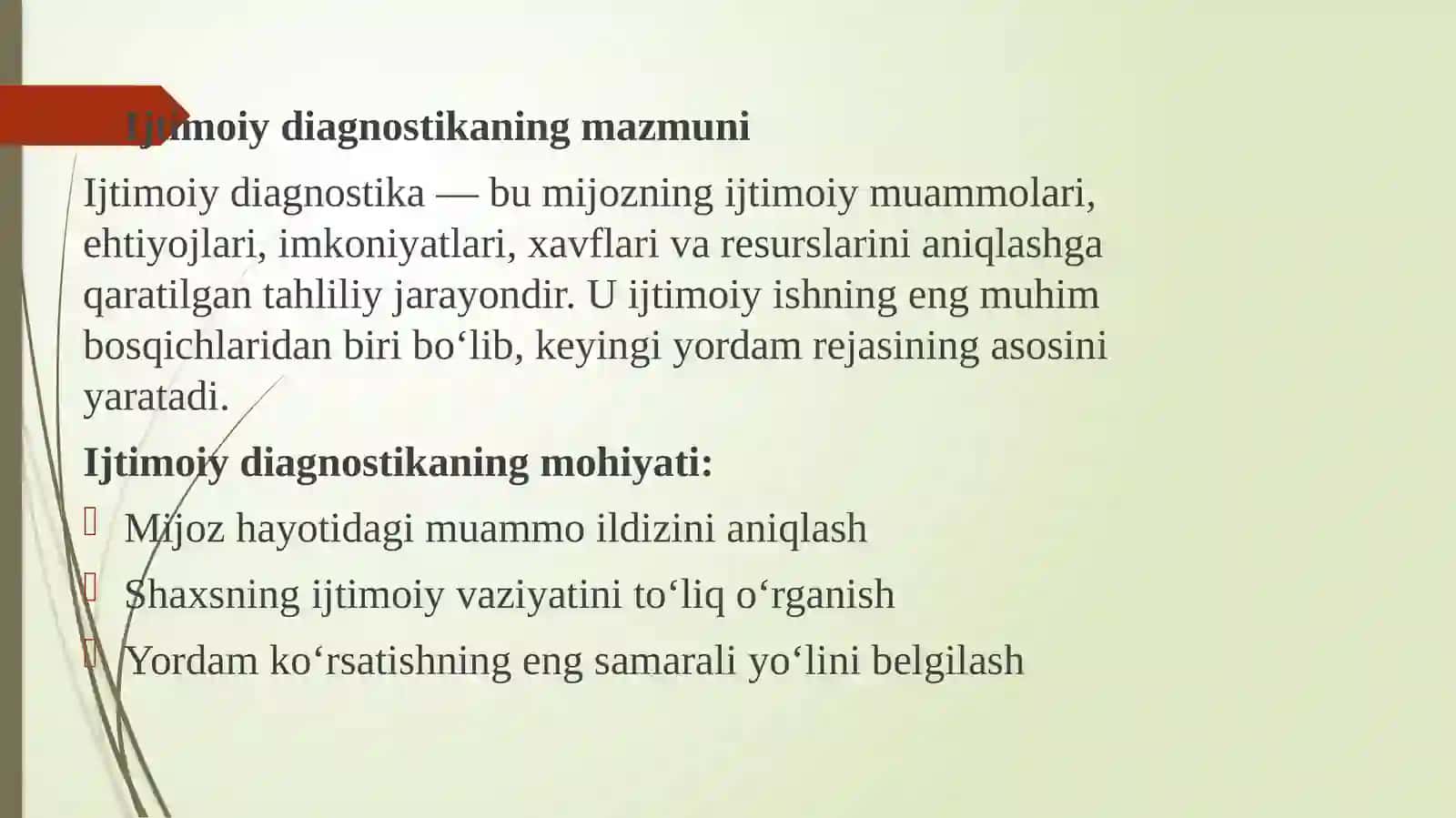 Ijtimoiy diagonoz jarayonini tashkilashtirish 3