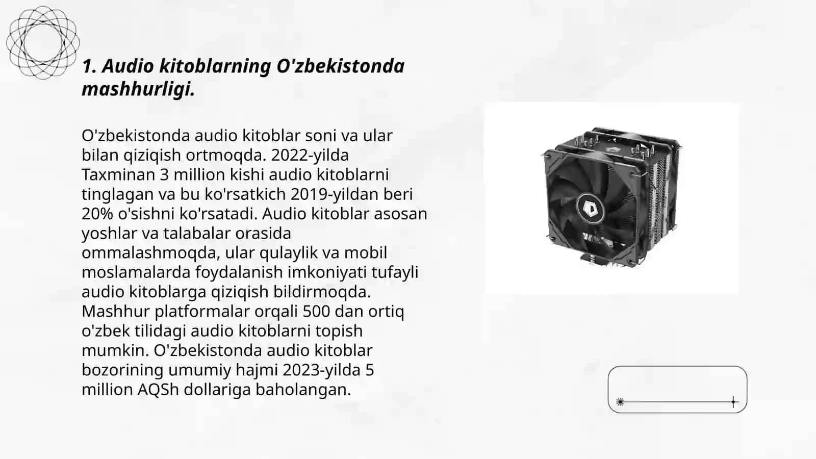 O'zbekistonda audio kitoblarni avtomobillarda yo'lga qo'yish 3