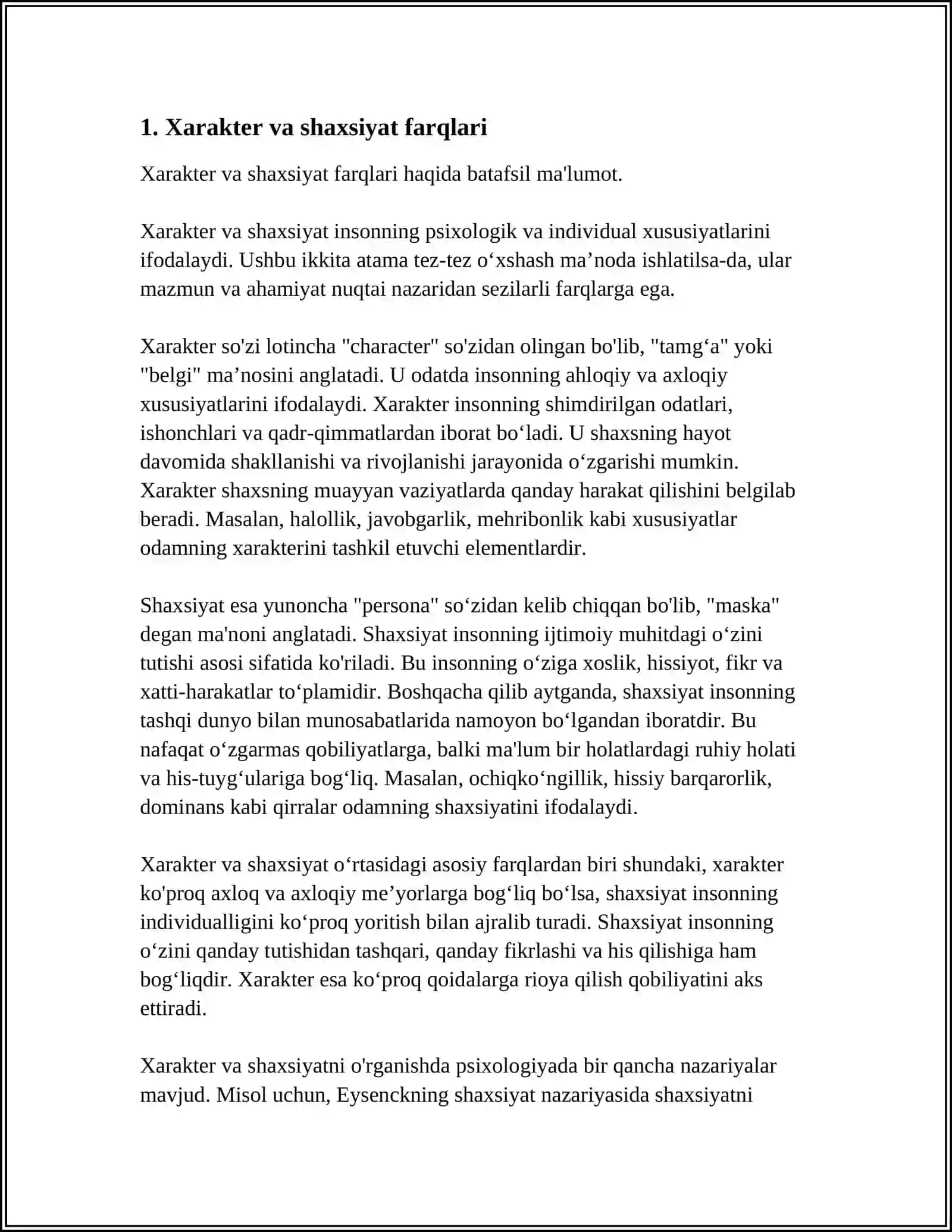 XARAKTER HAQIDA TUSHUNCHA 3