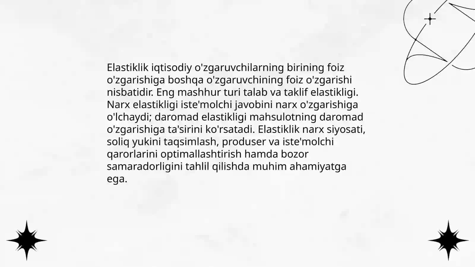 Elastiklik tushunchasi va uning turlari 3