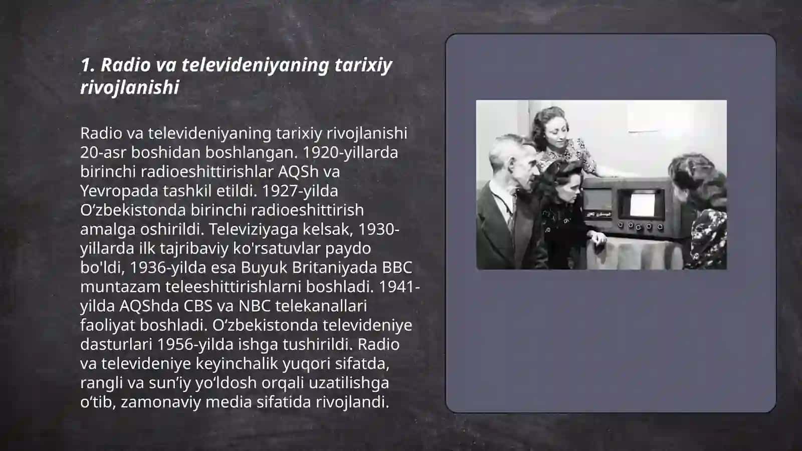 Radio va televideniyaning tarixiy rivojlanishi 3