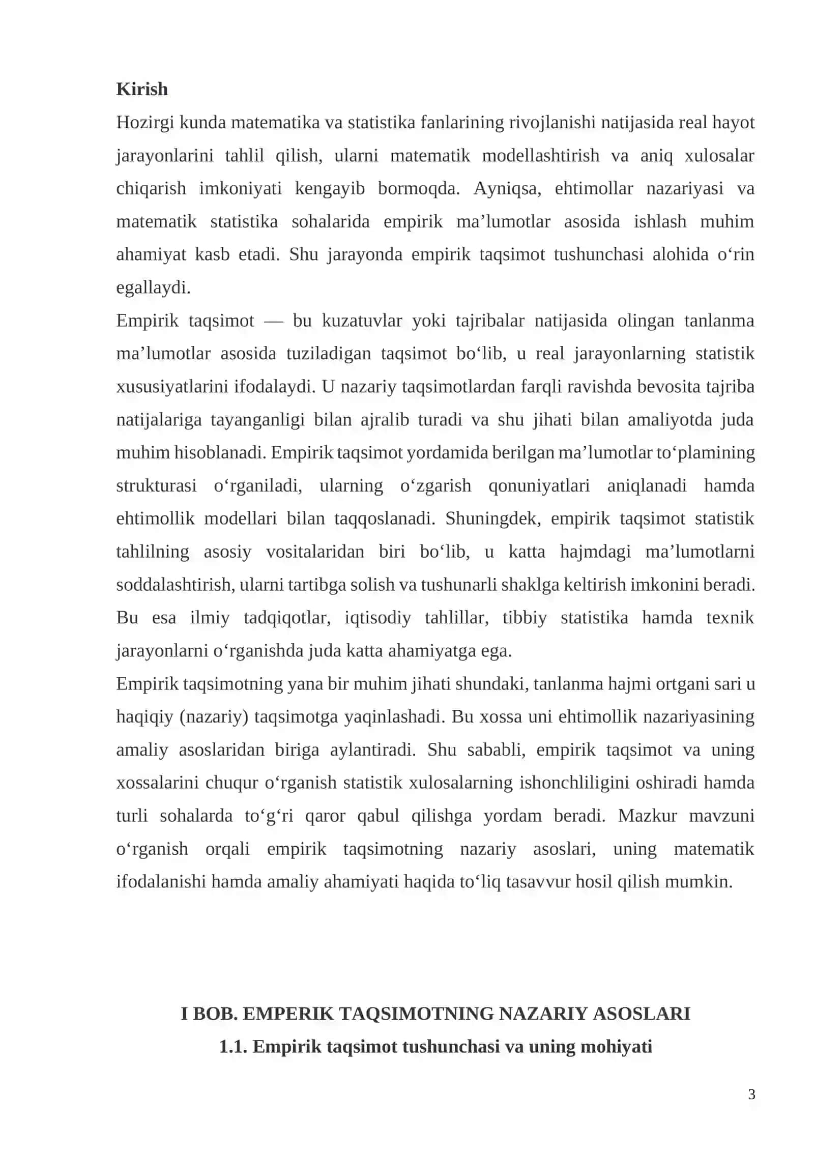 EMPERIK TAQSIMOT VA UNING XOSSALARI 3