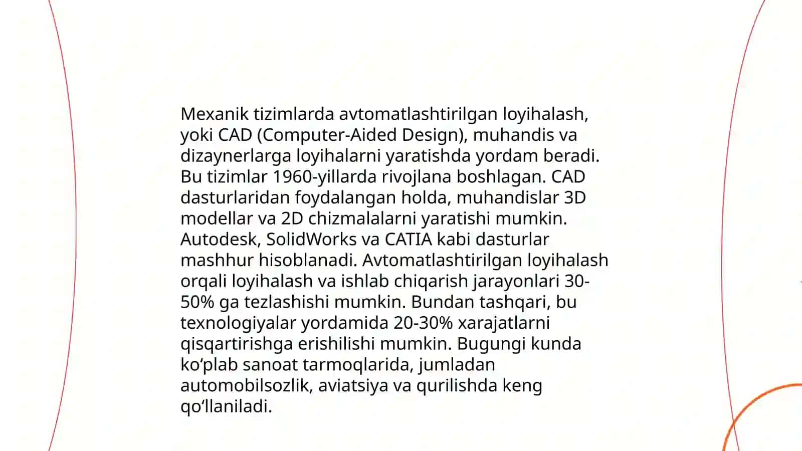 Mexanik tizimlarda avtomatlashtirilgan loyihalash 3