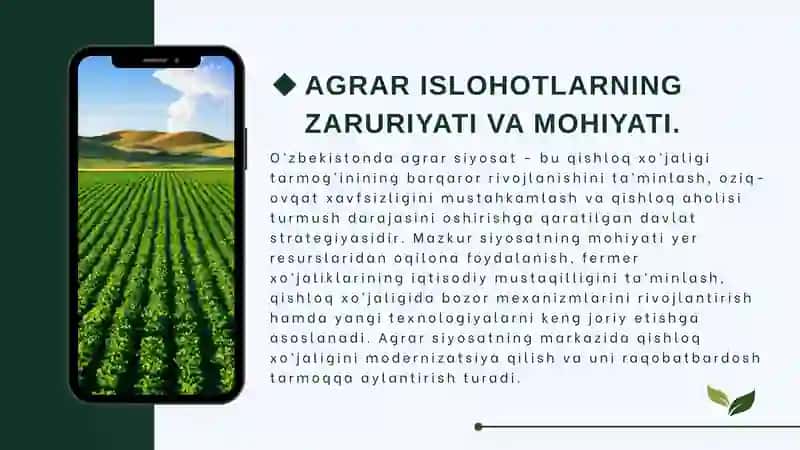 DAVLATNING AGRAR SIYOSATI 3