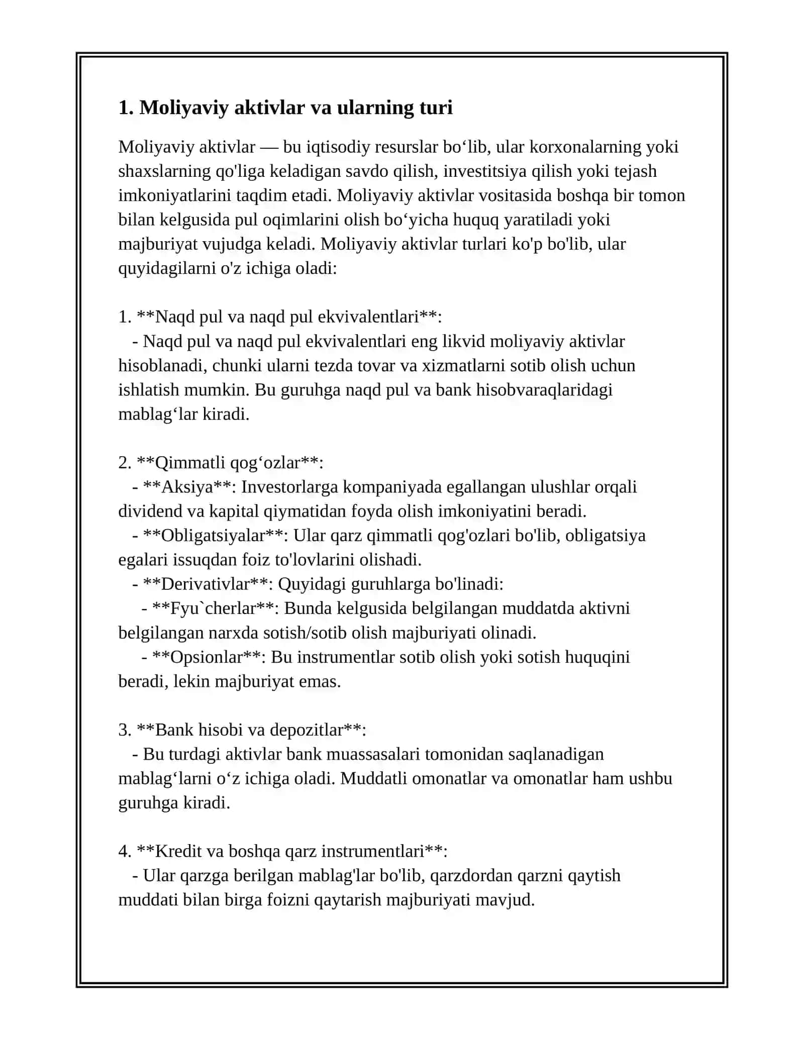 ALOHIDA MOLIYAVIY AKTIVNING TARIXIY DAVOMIYLIGINI HISOBLASH 3