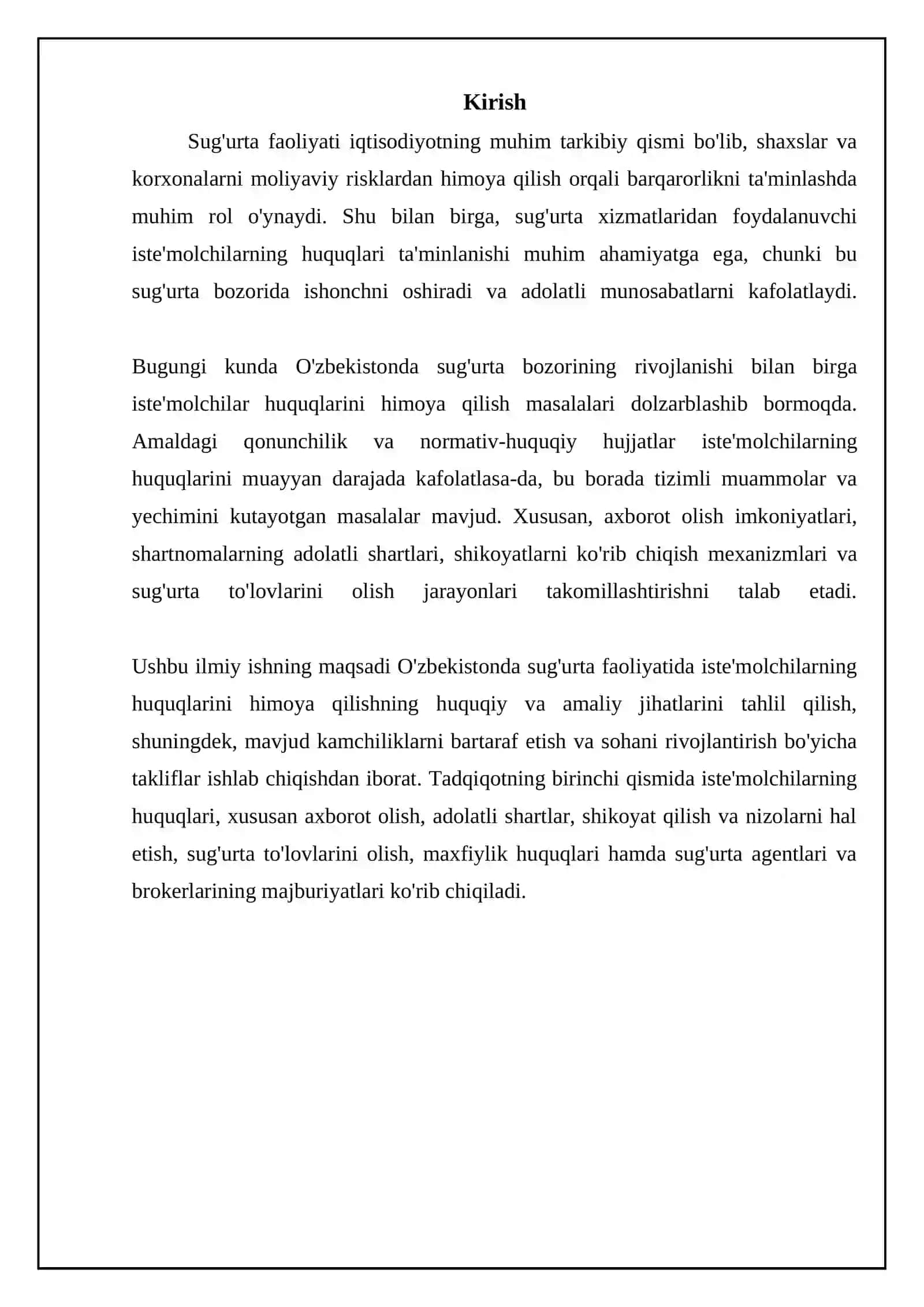 Sug'urta faoliyatida iste'molchilar huquqlari 3