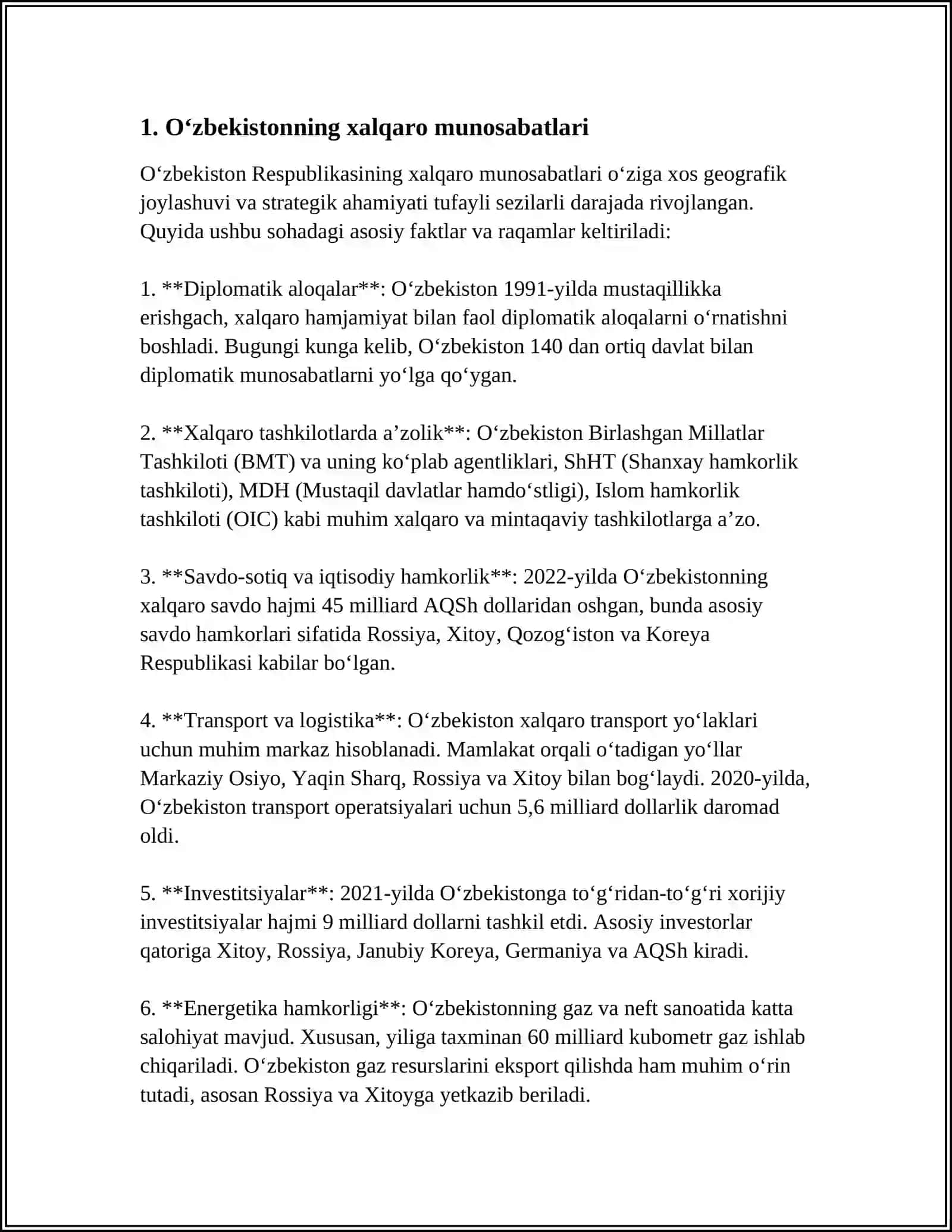 OʻZBEKISTON VA JAHON HAMJAMIYATI 3