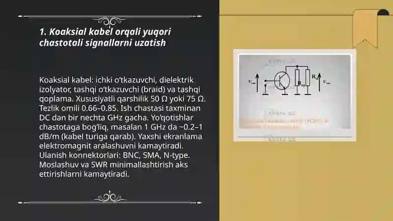 Yuqori chastotali signallarni uzatish usullari 3