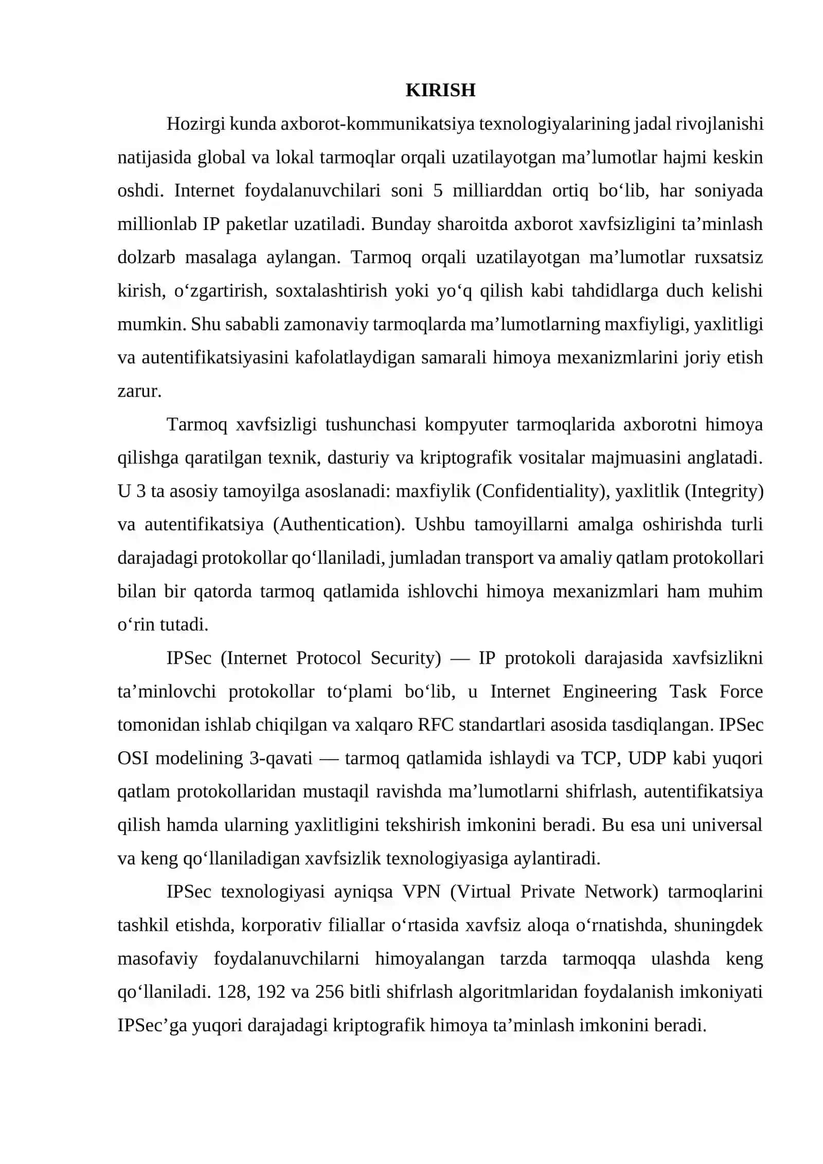Tarmoq xavfsizligi (IPSec) 3