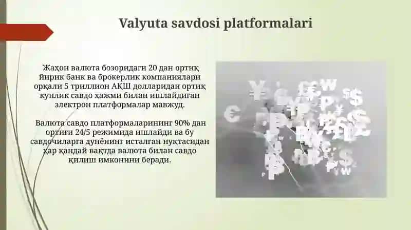 Valyuta bozorining institutsional tarkibi va oʻziga xos xususiyatlari 3