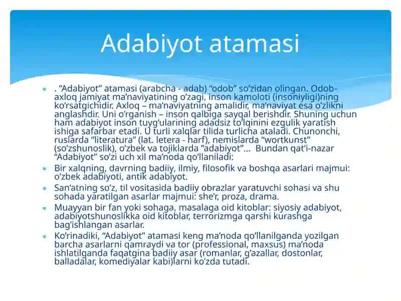 ADABIYOTSHUNOSLIK –FAN 3