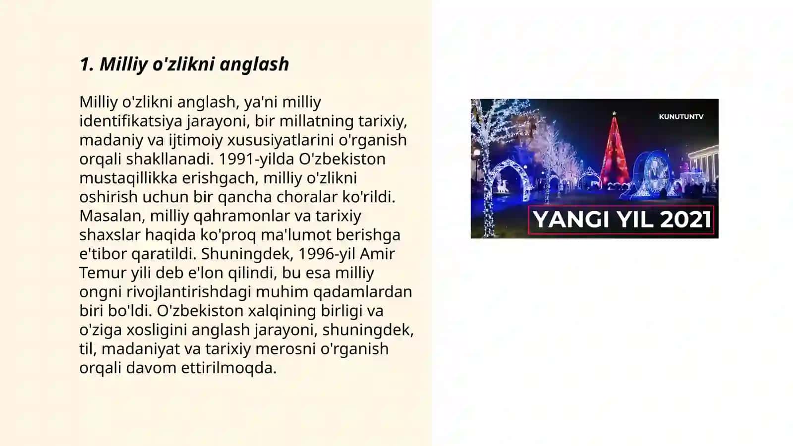 Milliy o'zlikni anglash 3