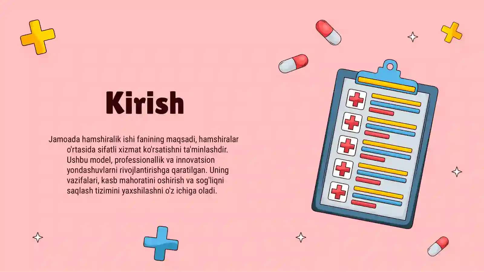 Jamoada hamshiralik ishi ( hamshiraning universal progressiv modeli) fanining maqsadi va vazifalari 3