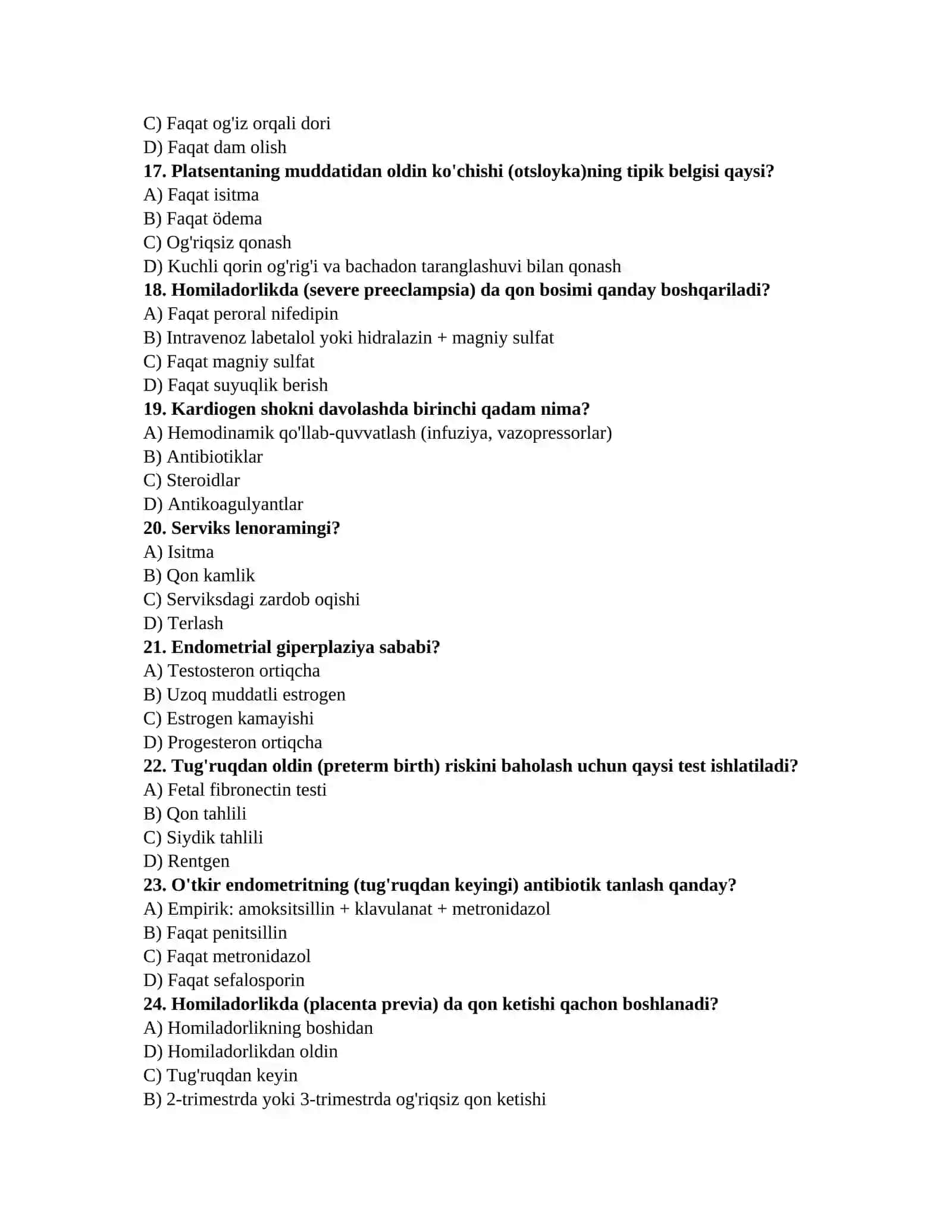 Endokrinolog testlari 3