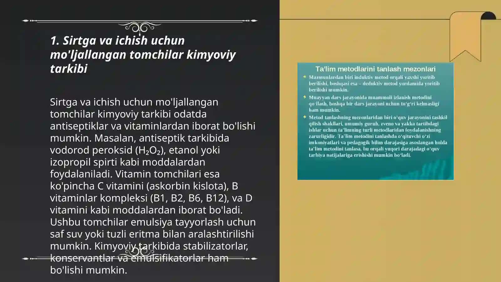Sirtga va ichish uchun mo'ljallangan tomchilar 3