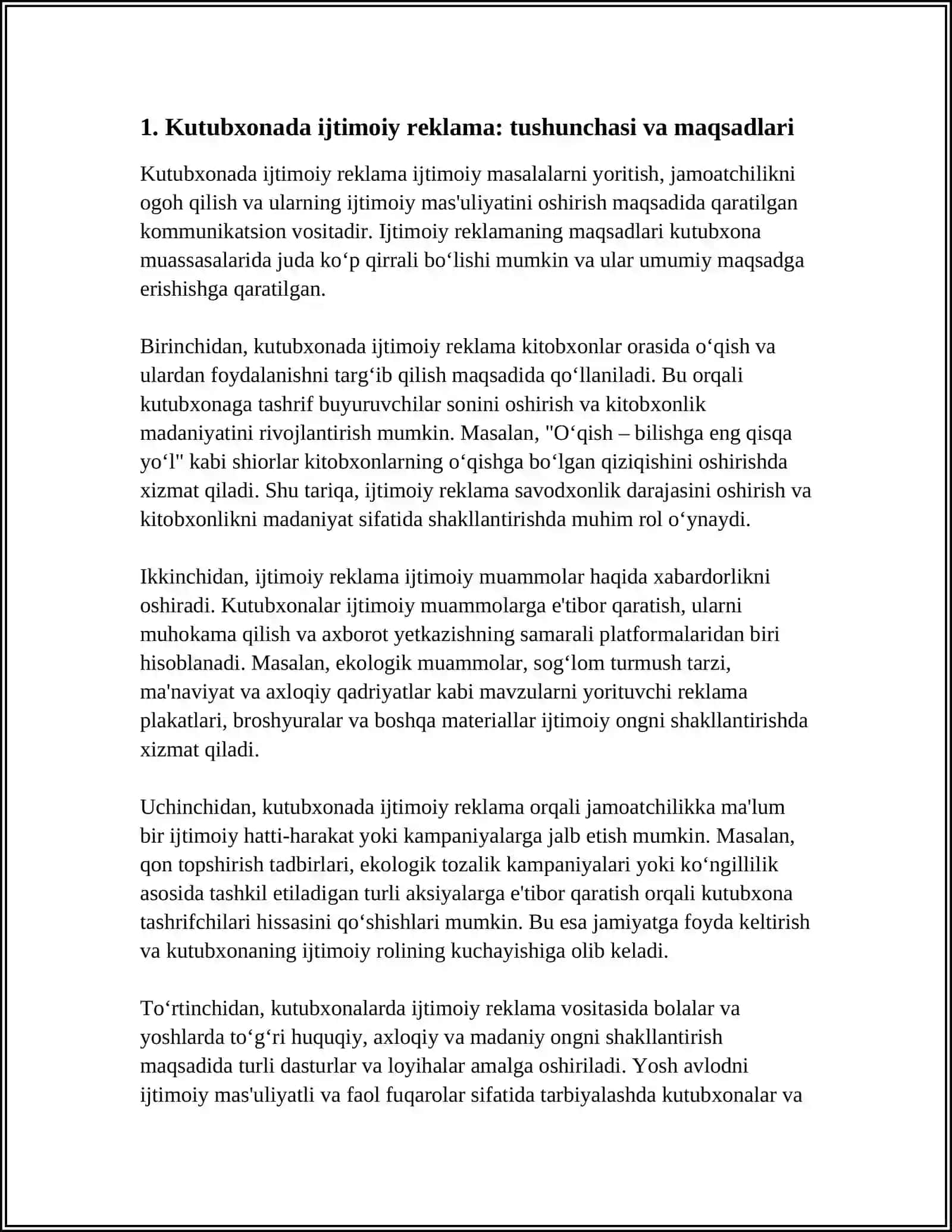 Kutubxonada Ijtimoiy Reklama 3